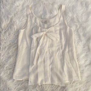 Loft cream ruffle tank top